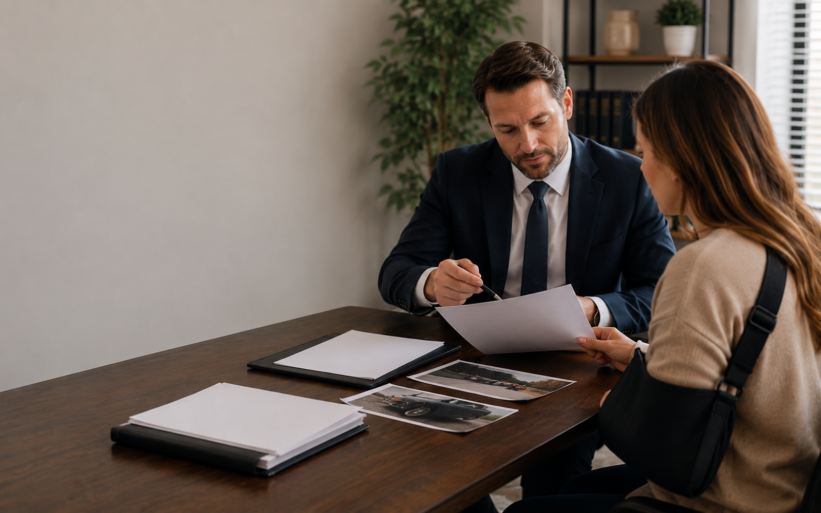 Accident documentation checklist and legal consultation notes without courtroom imagery